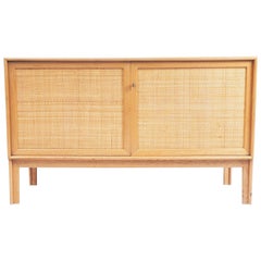 Vintage Sideboard in Oak and Rattan, "Norrland" by Alf Svensson