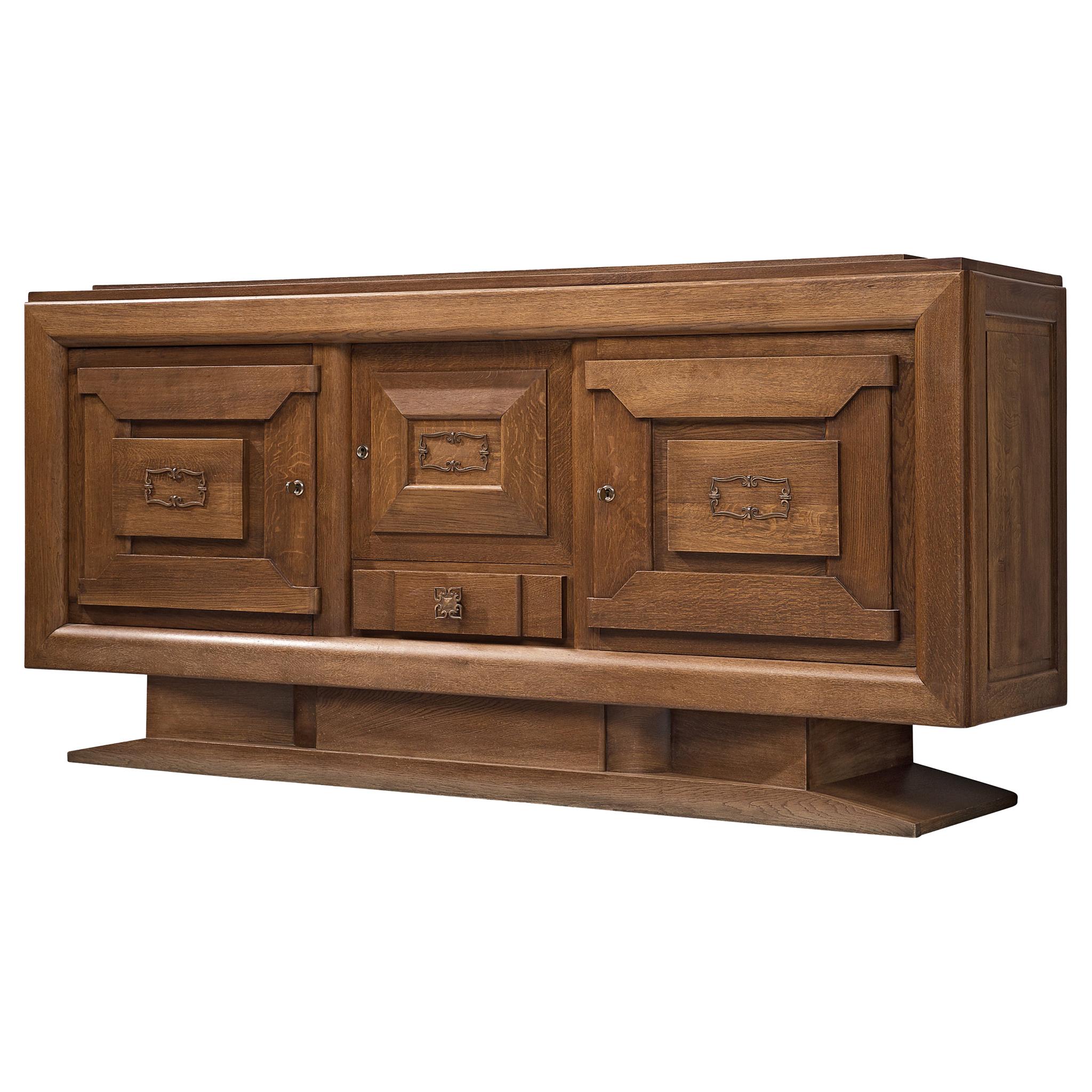 Sideboard in Oak, by Charles Dudouyt, France, 1930s