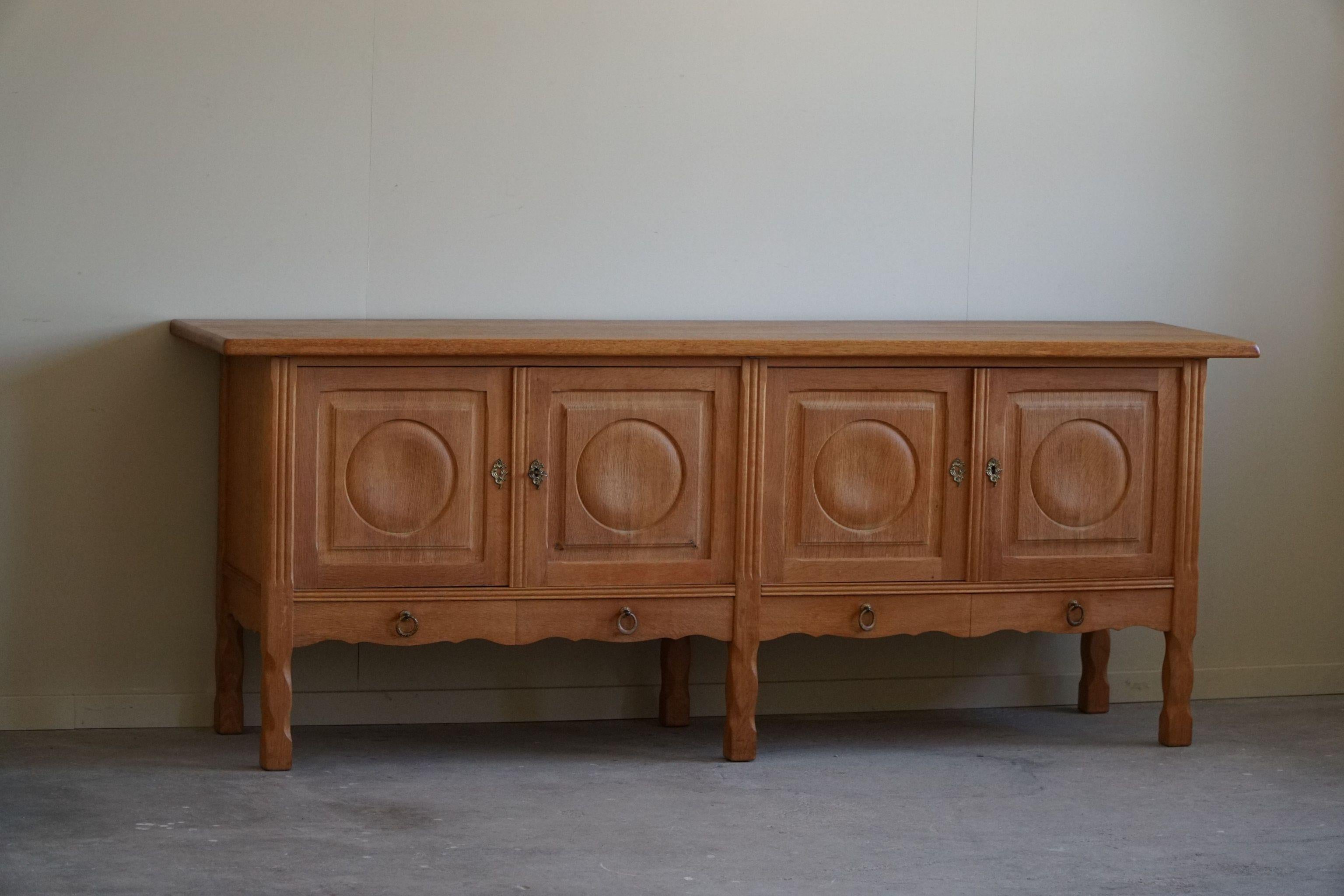 Sideboard in Oak, Mid Century, Made by a Danish Cabinetmaker, Brutalist, 1960s 8