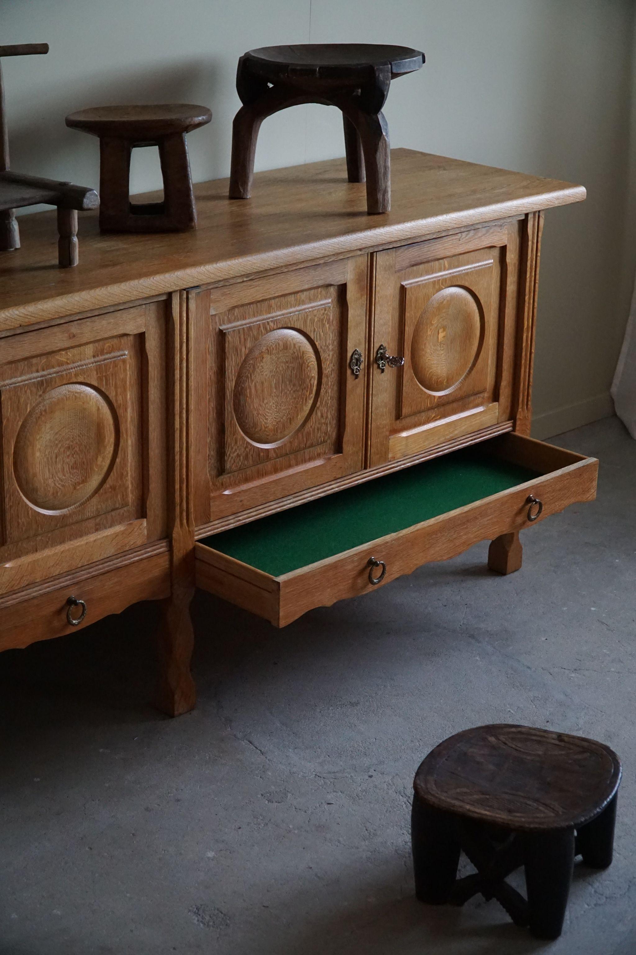 20th Century Sideboard in Oak, Mid Century, Made by a Danish Cabinetmaker, Brutalist, 1960s