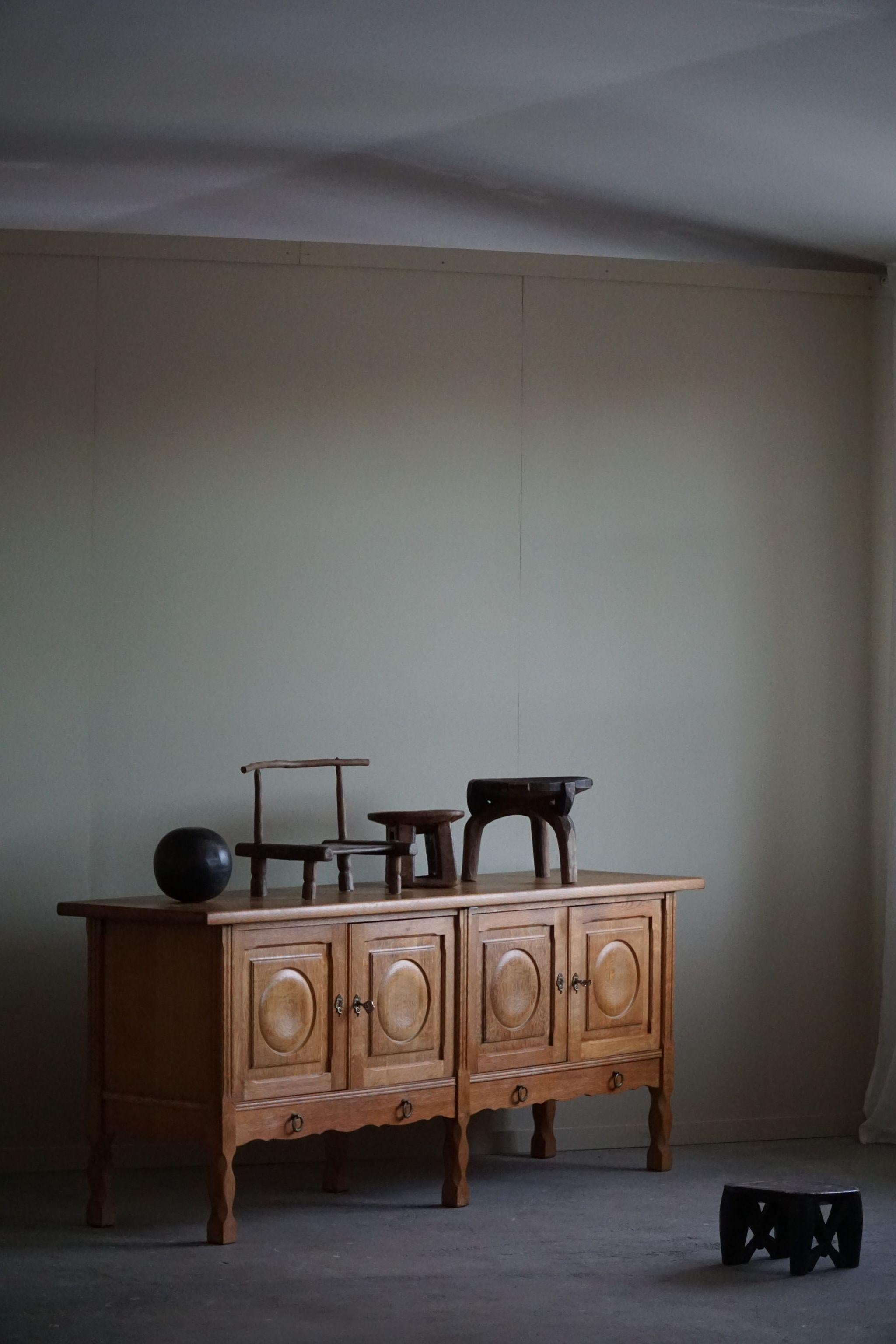 Sideboard in Oak, Mid Century, Made by a Danish Cabinetmaker, Brutalist, 1960s 3