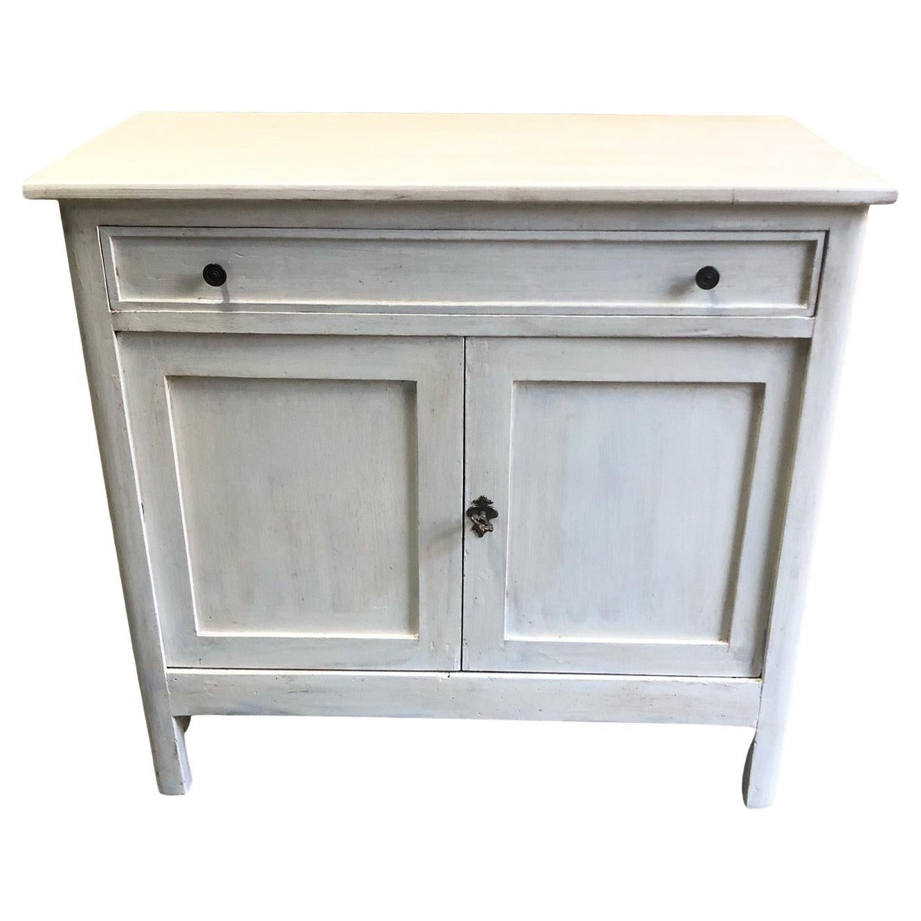 Sideboard in Patinated White Tuscan Fir with Drawer