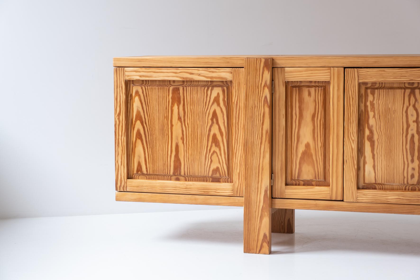 Pine Sideboard in pine in the manner of the R16 by Pierre Chapo, France 1960s For Sale