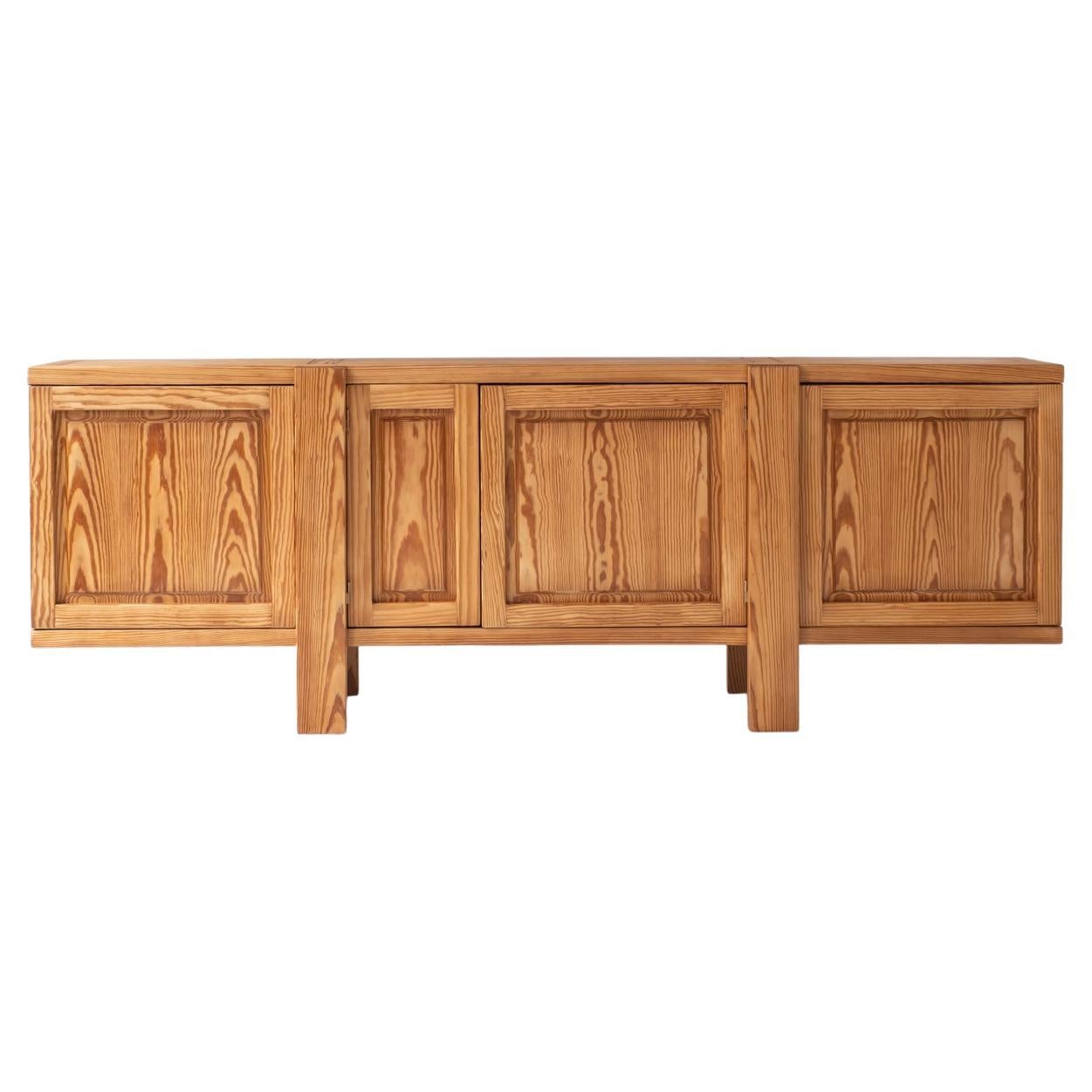 Sideboard in pine in the manner of the R16 by Pierre Chapo, France 1960s For Sale