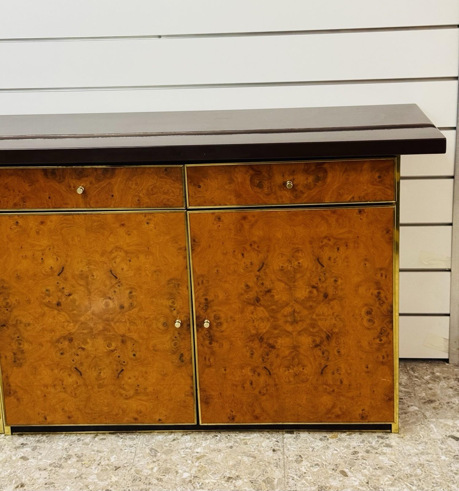 Sideboard In Radica E Metallo Dorato Modernariato Anni ‘70 im Zustand „Gut“ im Angebot in Taranto, IT