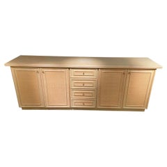 Sideboard in Rattan and Brass