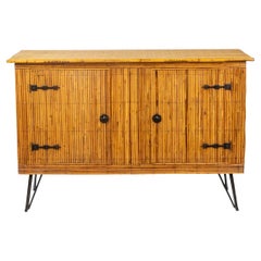 Sideboard in Rattan and Metal, 1970s