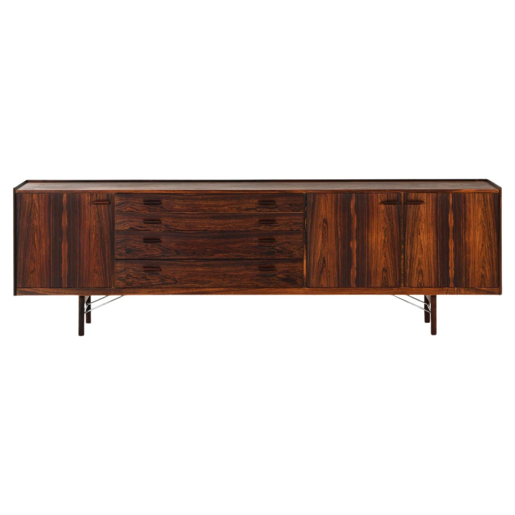 Sideboard in Rosewood and Steel by Ib Kofod-Larsen, 1960s For Sale