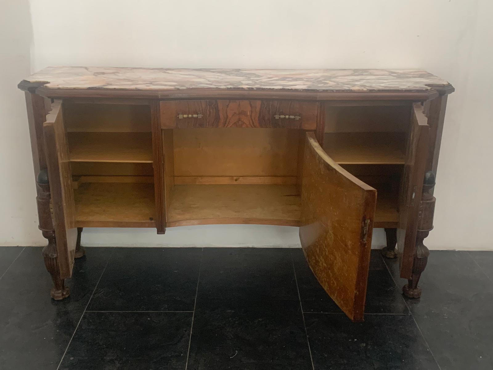 Sideboard in Rosewood, Breccia and Medicean Stone, 30s For Sale 5