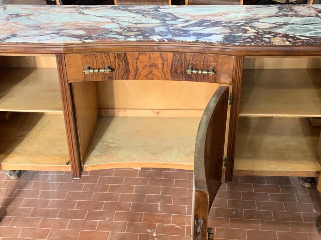 Sideboard in Rosewood, Breccia and Medicean Stone, 30s For Sale 6