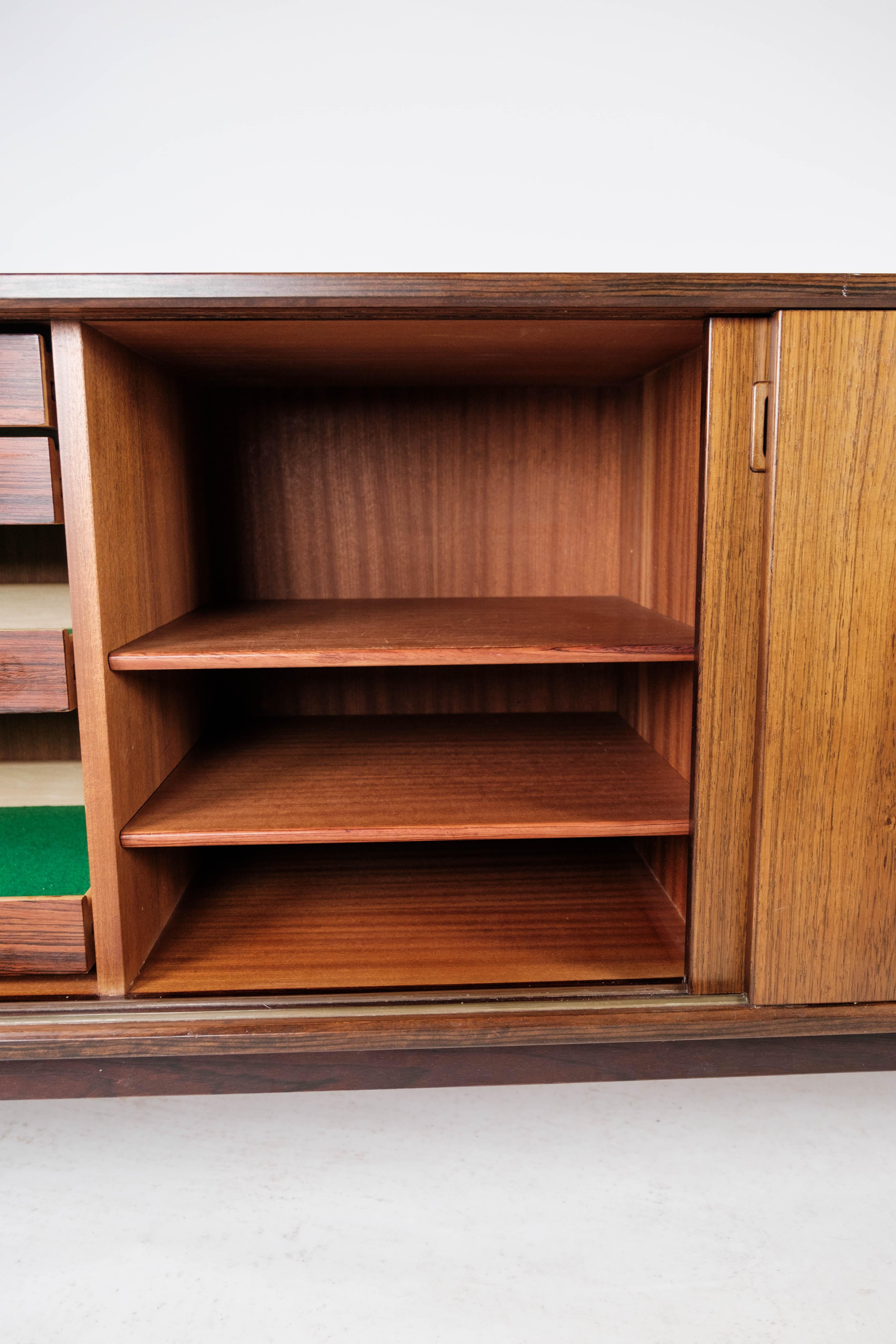 Sideboard in Rosewood with Sliding Doors Designed by Omann Junior from the 1960s 3