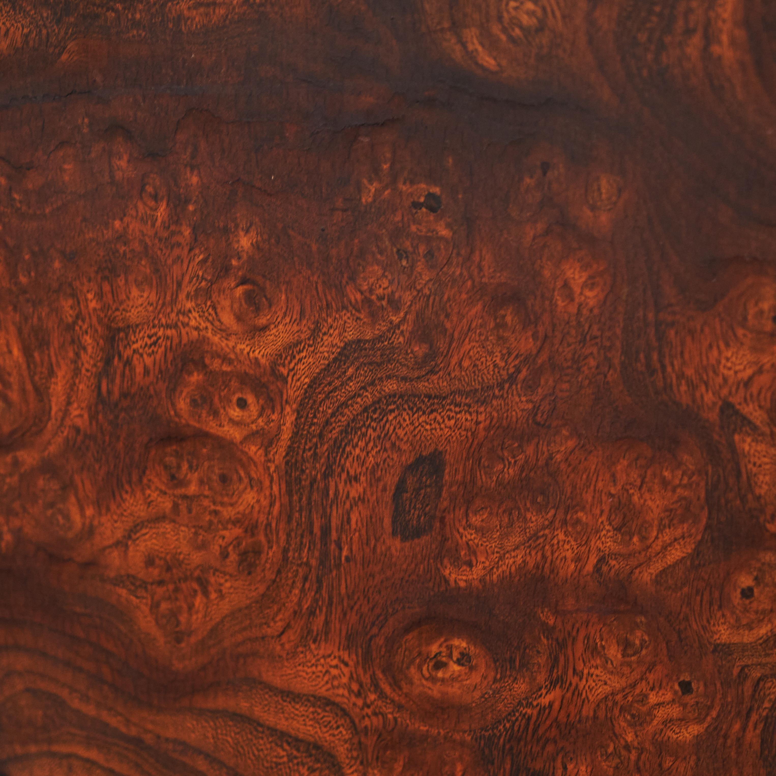 Sideboard in Solid Carved Wood and Walnut Burl 1940s For Sale 5