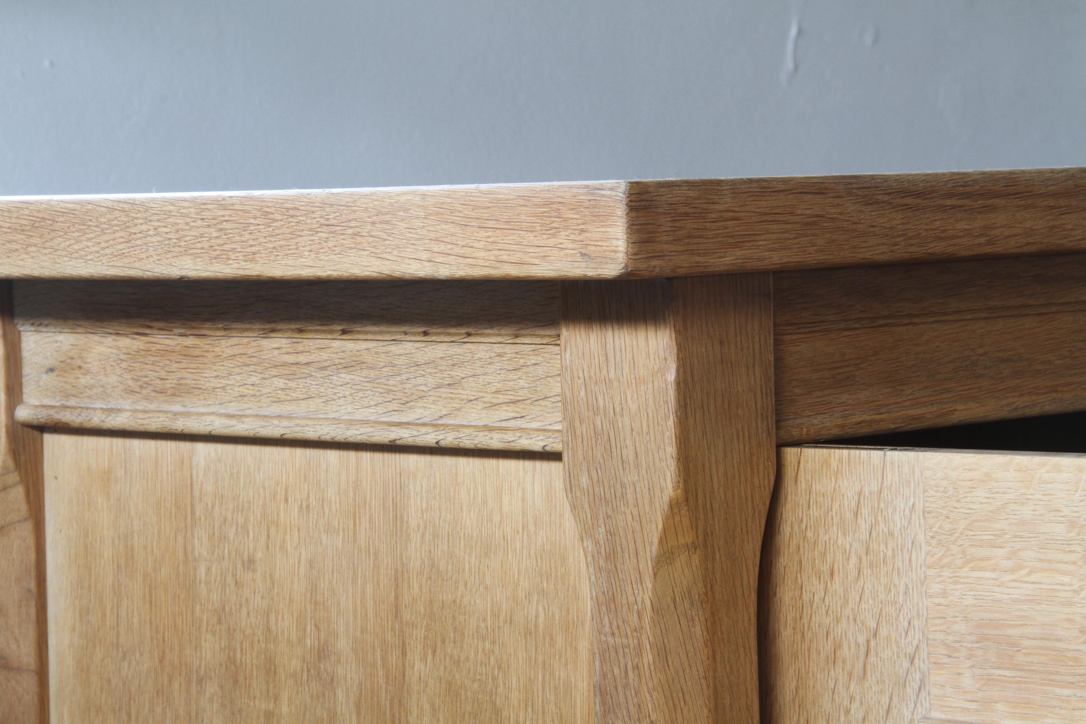 Sideboard in Solid Oak, Kjærnulf style, Brutalist Cabinet 1960s For Sale 8