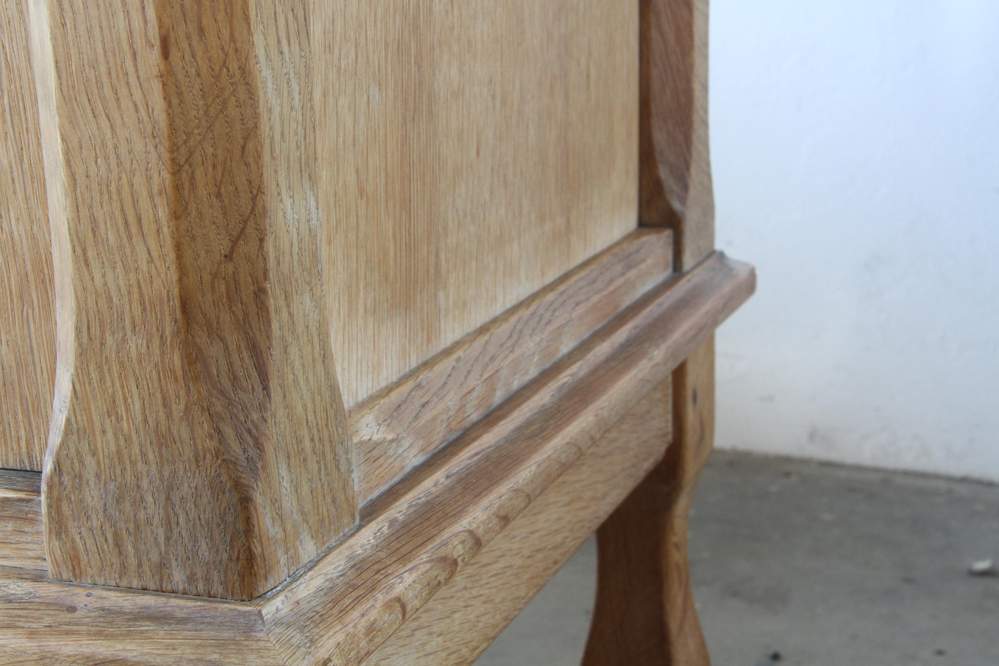 Sideboard in Solid Oak, Kjærnulf style, Brutalist Cabinet 1960s For Sale 12