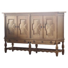 Sideboard aus massiver Eiche, Kjærnulf-Stil, brutalistischer Schrank 1960er Jahre