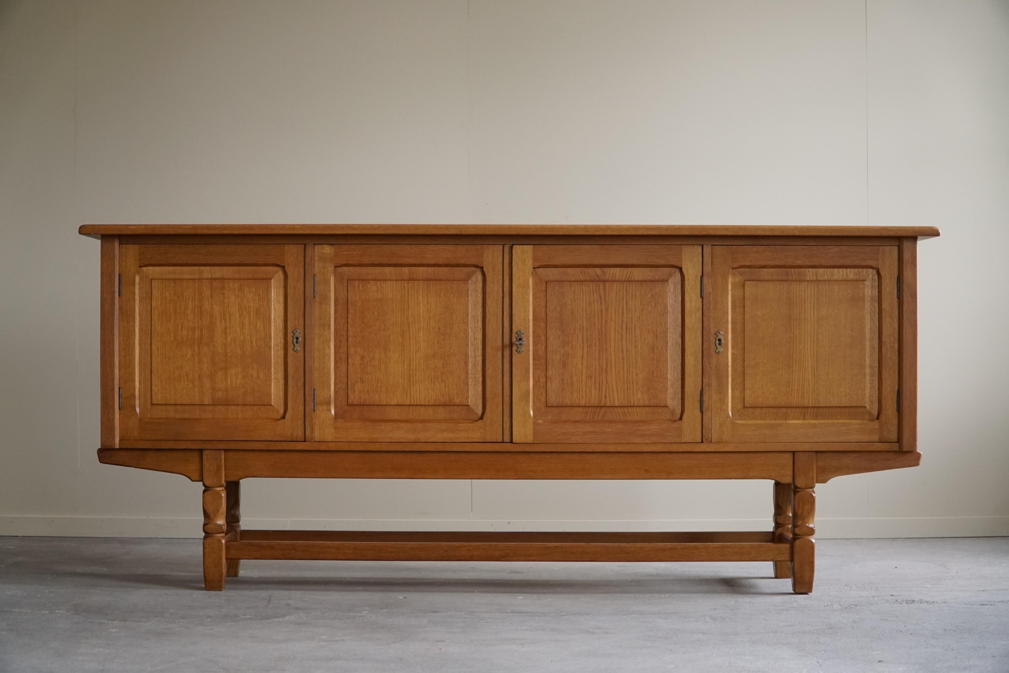 Sideboard in Solid Oak, Made by a Danish Cabinetmaker, Mid Century, 1960s 10