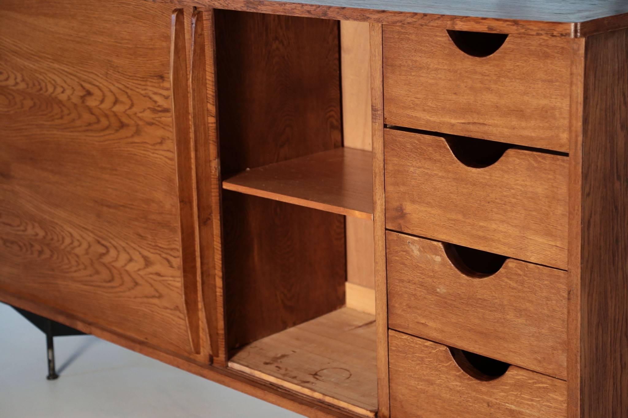 Sideboard in Style of Jean Prouvé Design, 1960 Oak 4