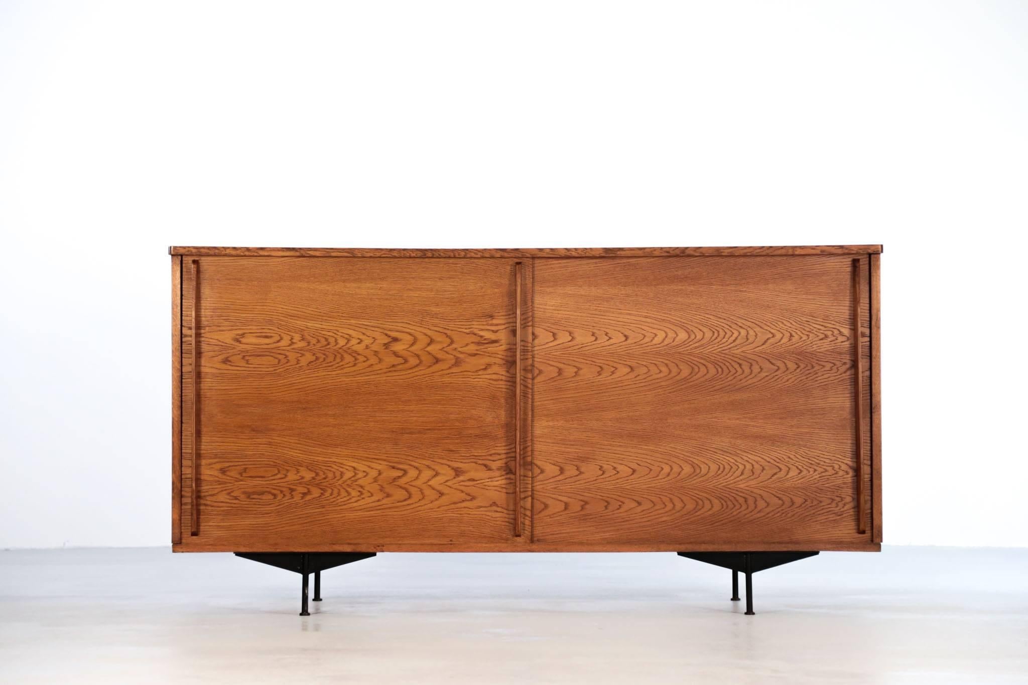 Mid-Century Modern Sideboard in Style of Jean Prouvé Design, 1960 Oak