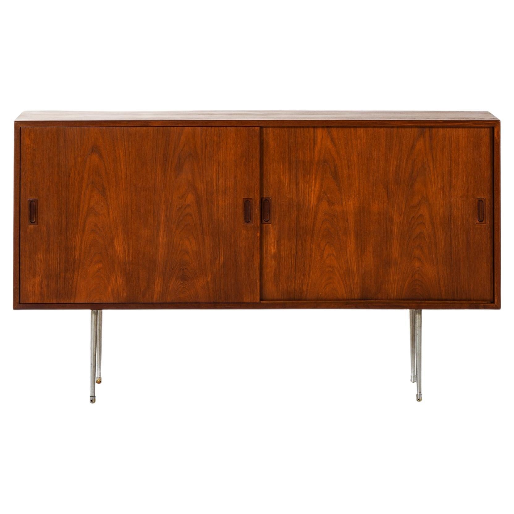 Sideboard in Teak and Steel by Børge Mogensen, 1950s For Sale