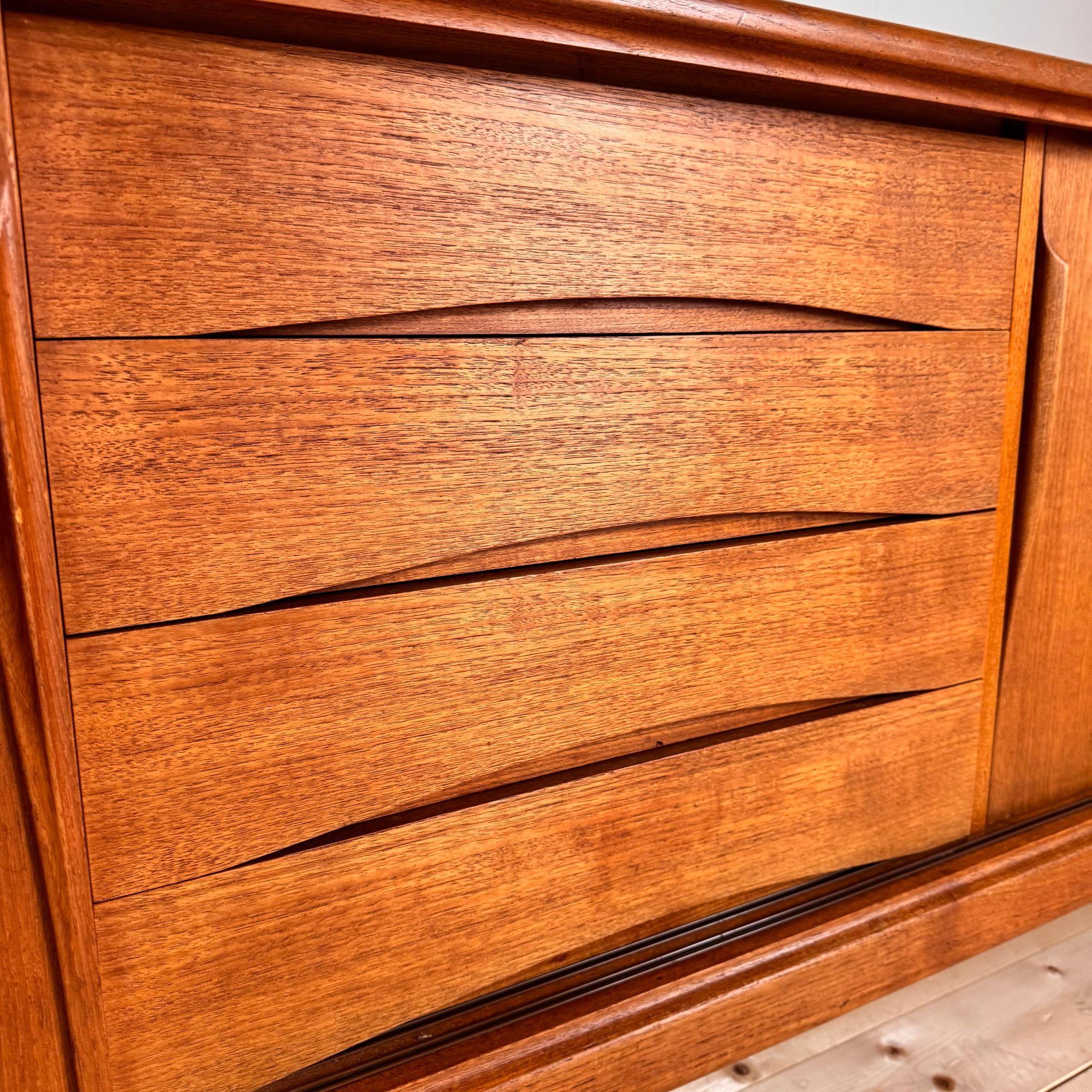 Veneer Sideboard in teak, Axel Christiansen Odder for Aco Møbler, Denmark 1960s