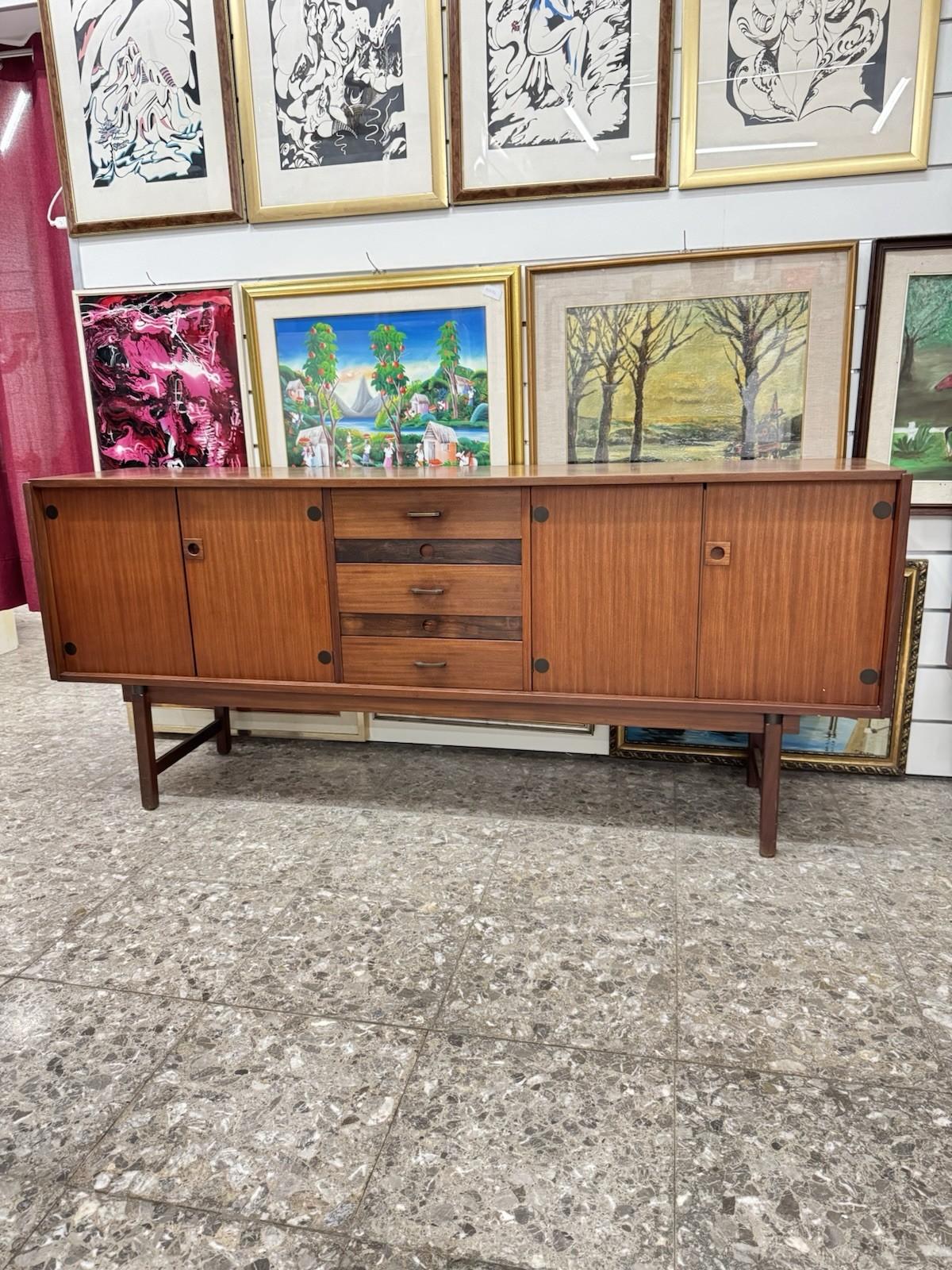 Mid-Century moderno Sideboard In Teak Barovero mod. Selex Mid-Century Anni ‘60 in vendita