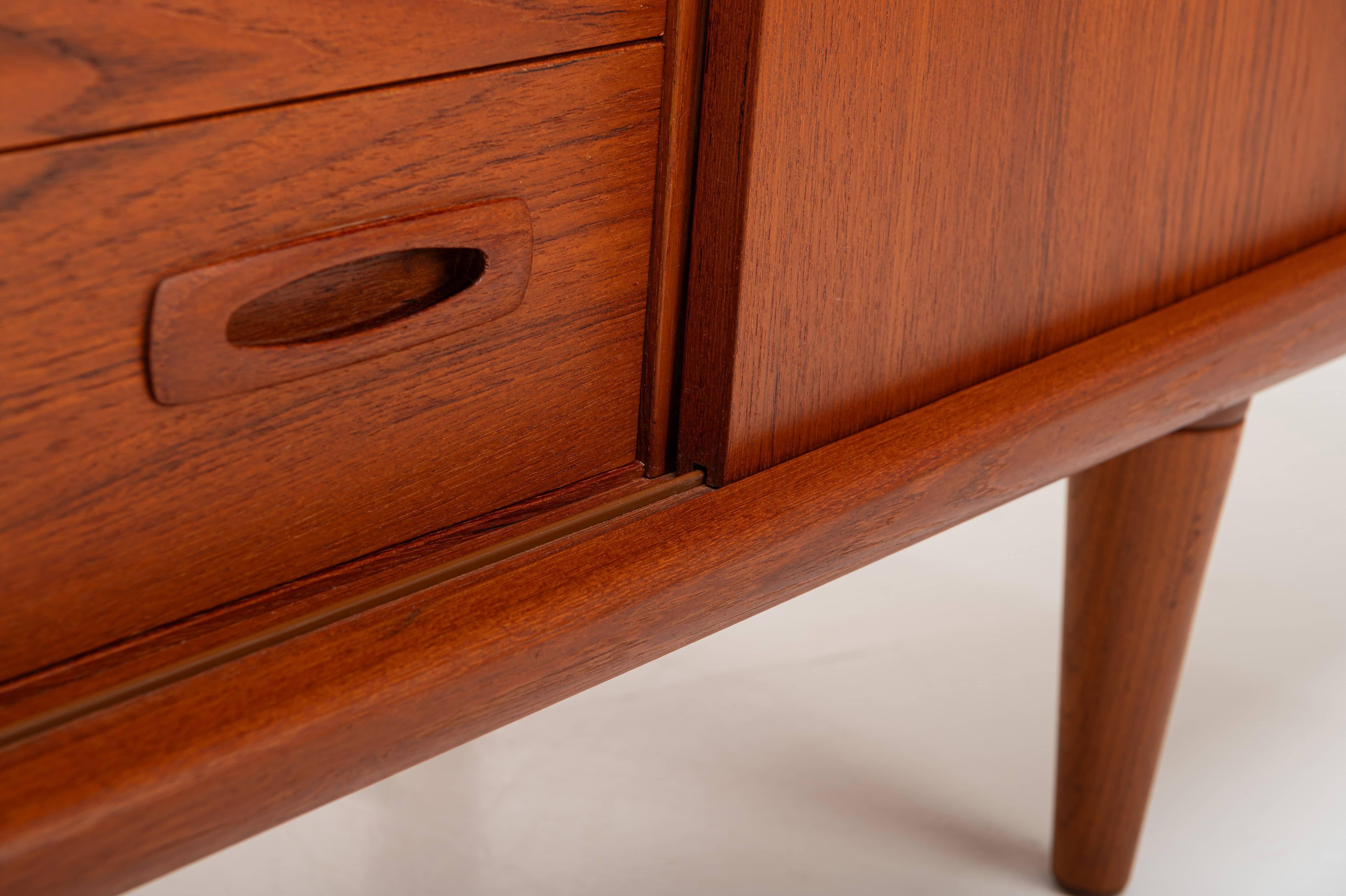 Credenza in teak di H. A. Hansen, Danimarca, anni '60 in vendita 8