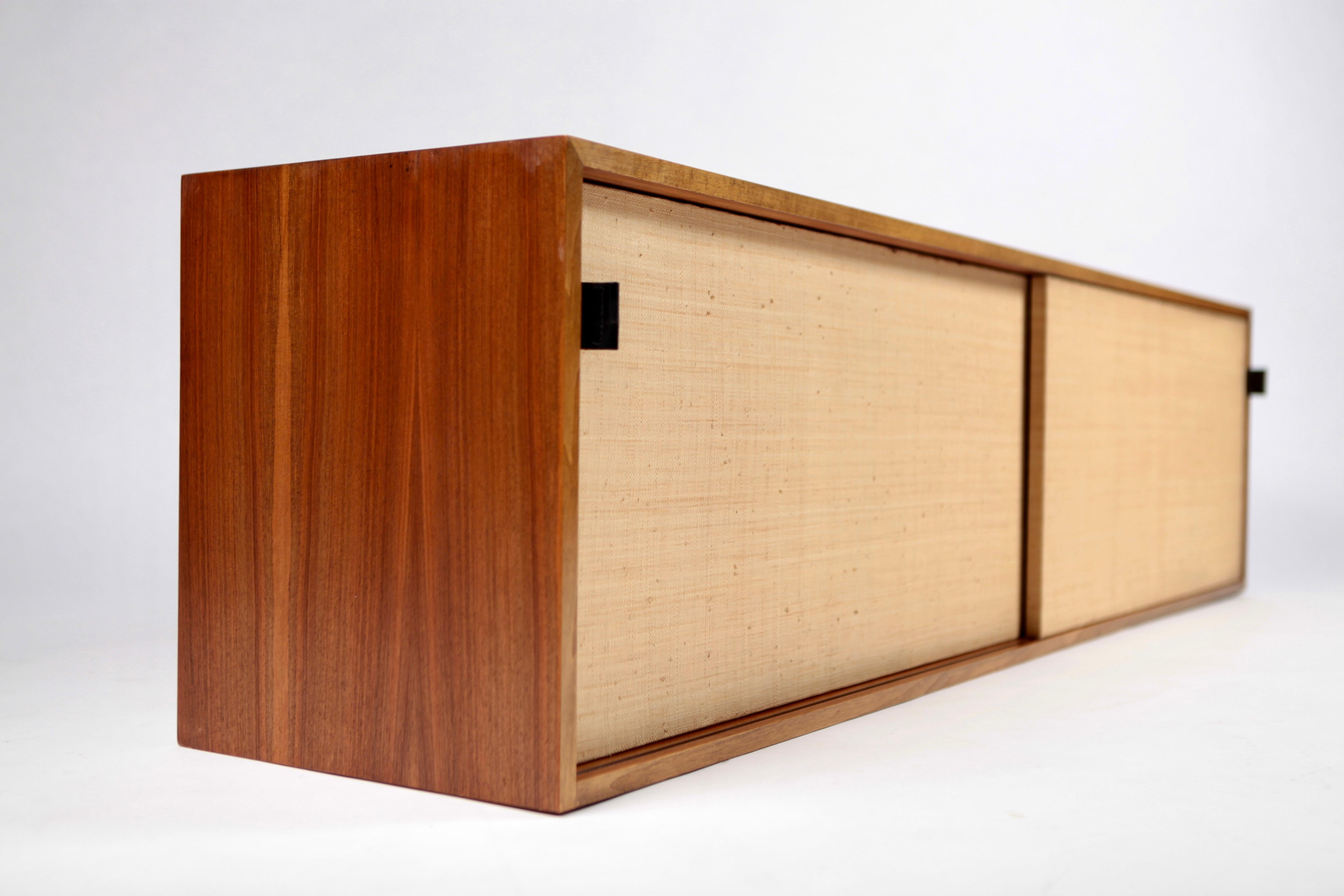 Mid-Century Modern Sideboard in Teak & Seagrass by Florence Knoll, Designed 1947