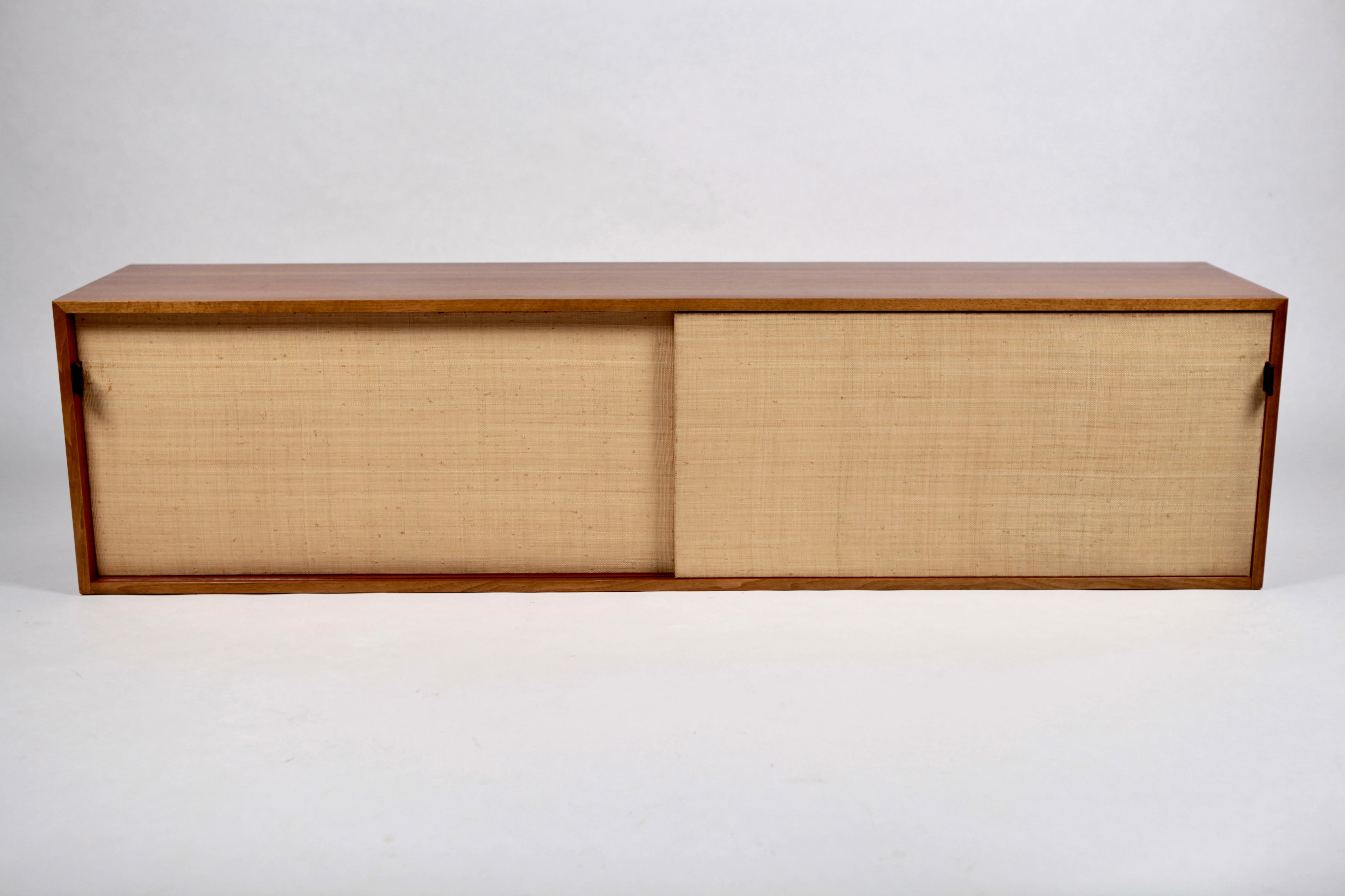 German Sideboard in Teak & Seagrass by Florence Knoll, Designed 1947