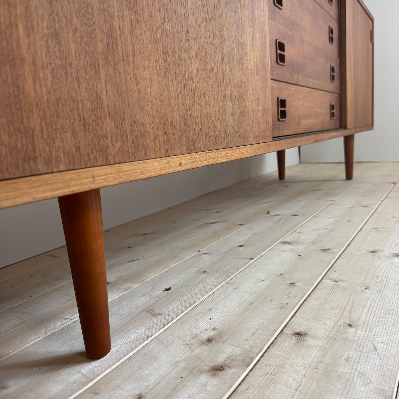 Veneer Sideboard in teak with drawers and sliding doors, Denmark 1960 For Sale