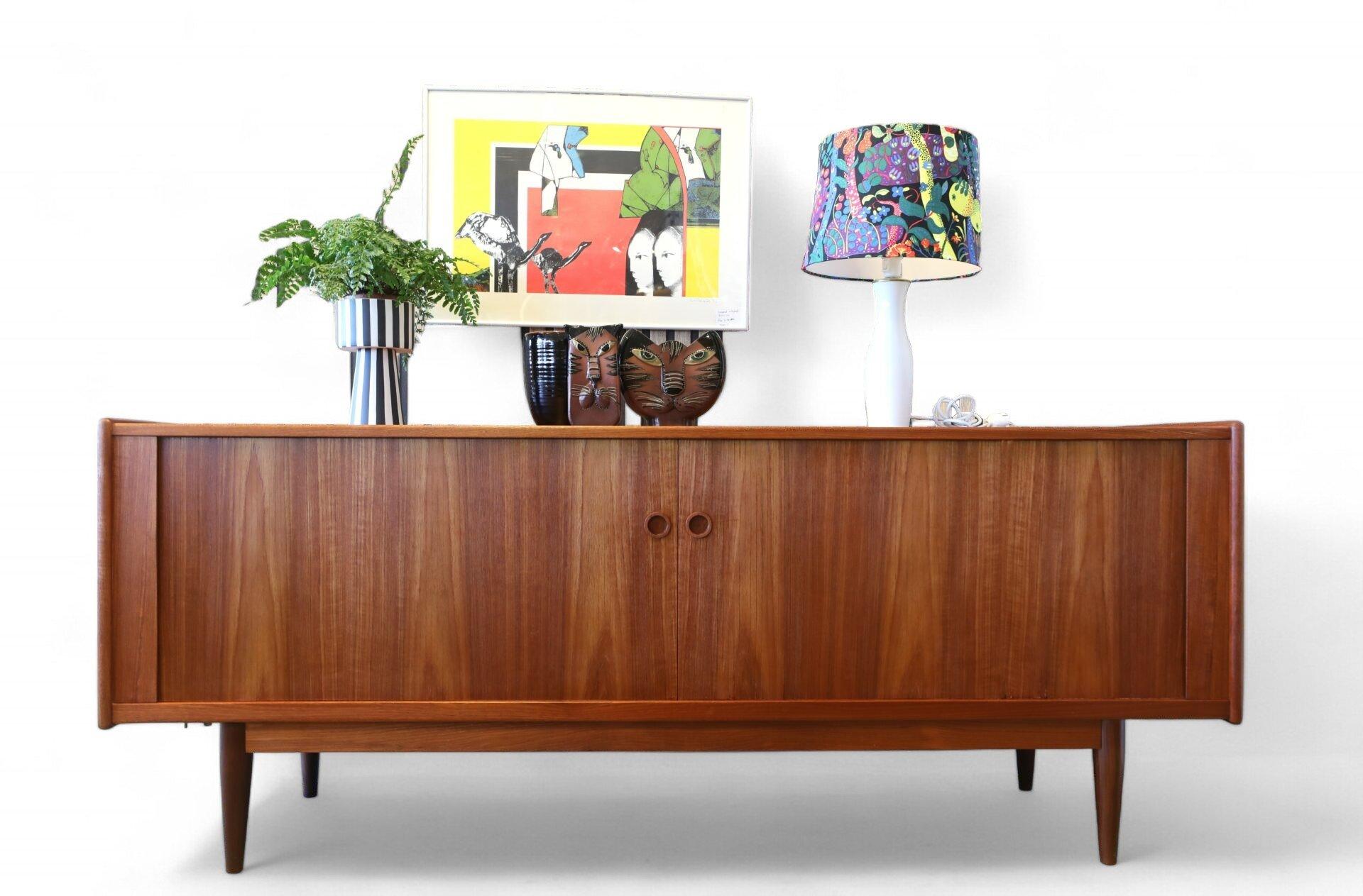 Sideboard in Teak with Tambour Doors by George Tanier for Sibast, 1960s 12