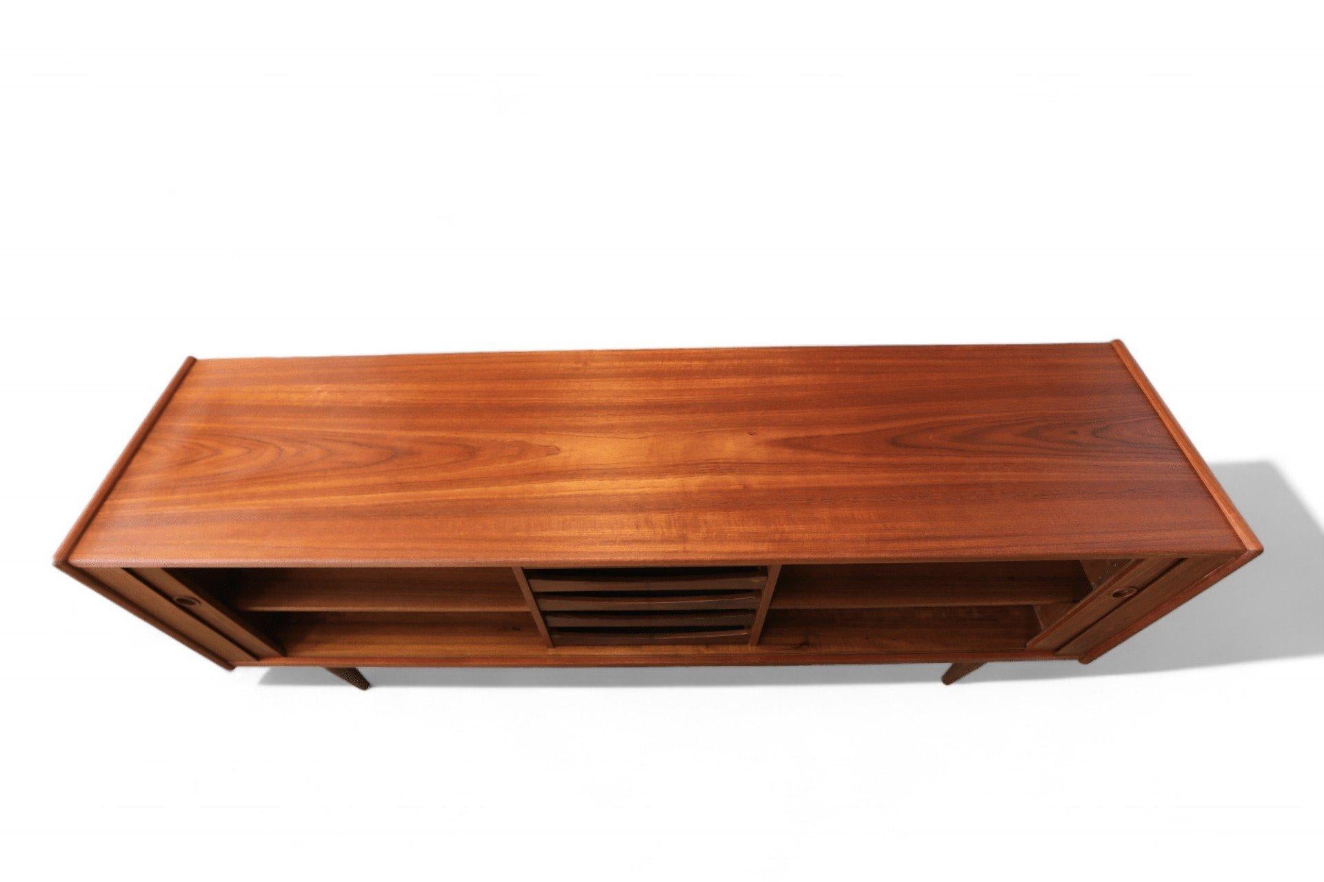 Danish Sideboard in Teak with Tambour Doors by George Tanier for Sibast, 1960s