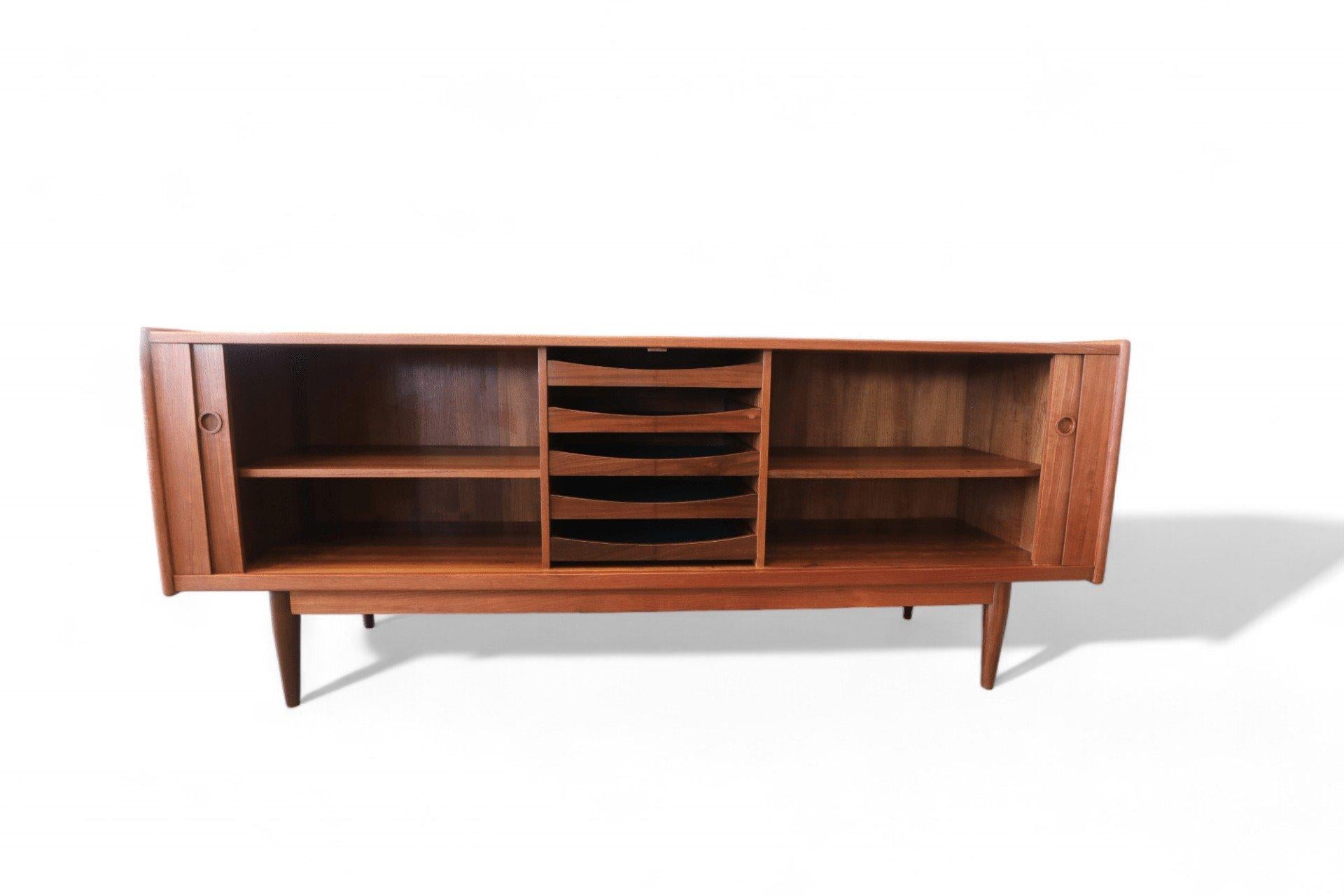 Sideboard in Teak with Tambour Doors by George Tanier for Sibast, 1960s In Good Condition In Laxå, SE