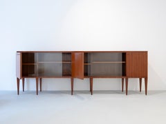 Sideboard in Wood and Glass by Gio Ponti 1950s