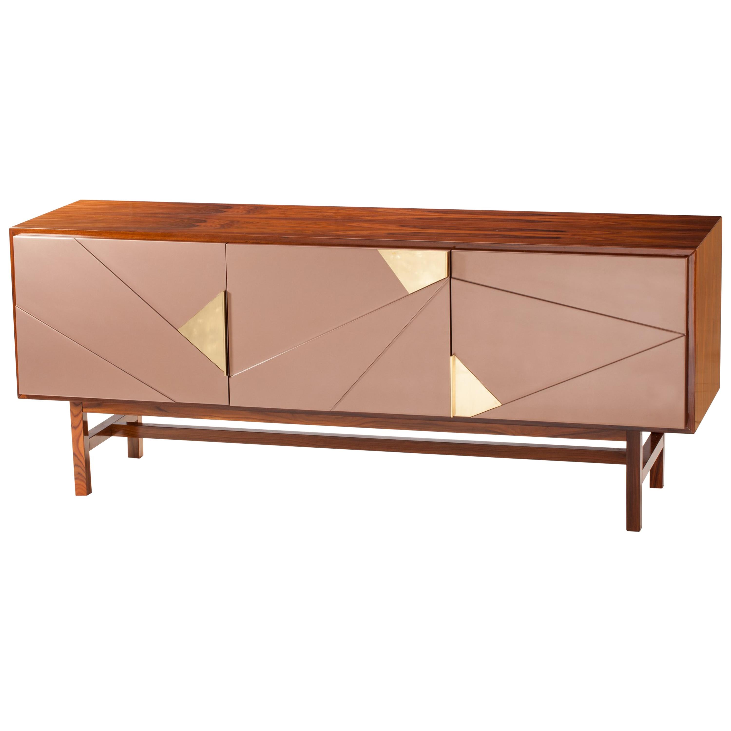 Sideboard Jazz in Iron Wood, Brass and Lacquer