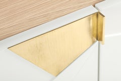 Sideboard Jazz in Oak Wood, Brass and Lacquer