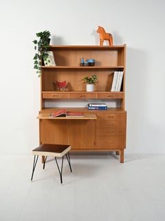 Scandinavian oak sideboard-bookcase, 1960s