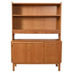Sideboard-libreria scandinava in rovere, anni ’60