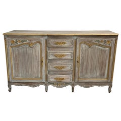 Antique Sideboard Louis XV Style, Painted in Cherrywood