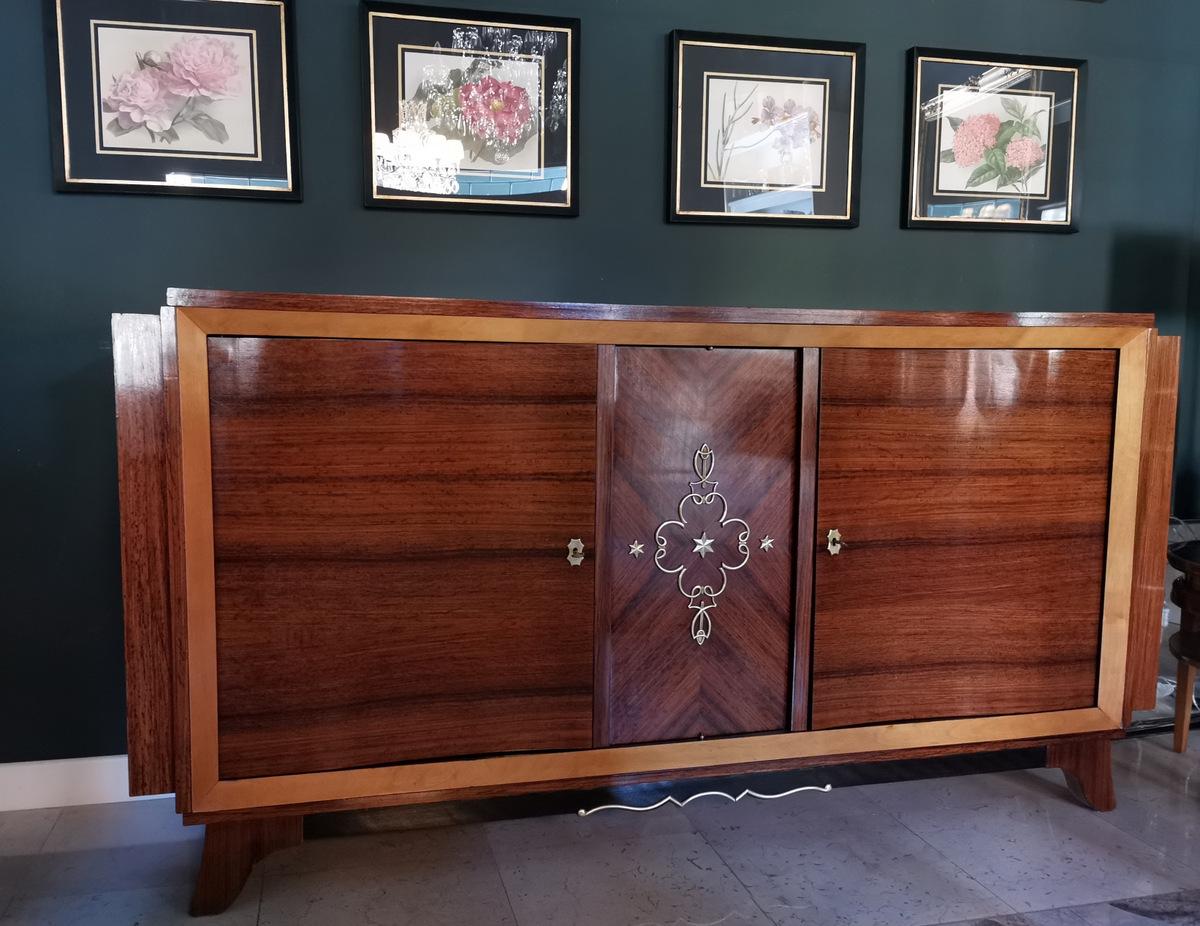 French Mid-century Design Exotic Wood Sideboard 5