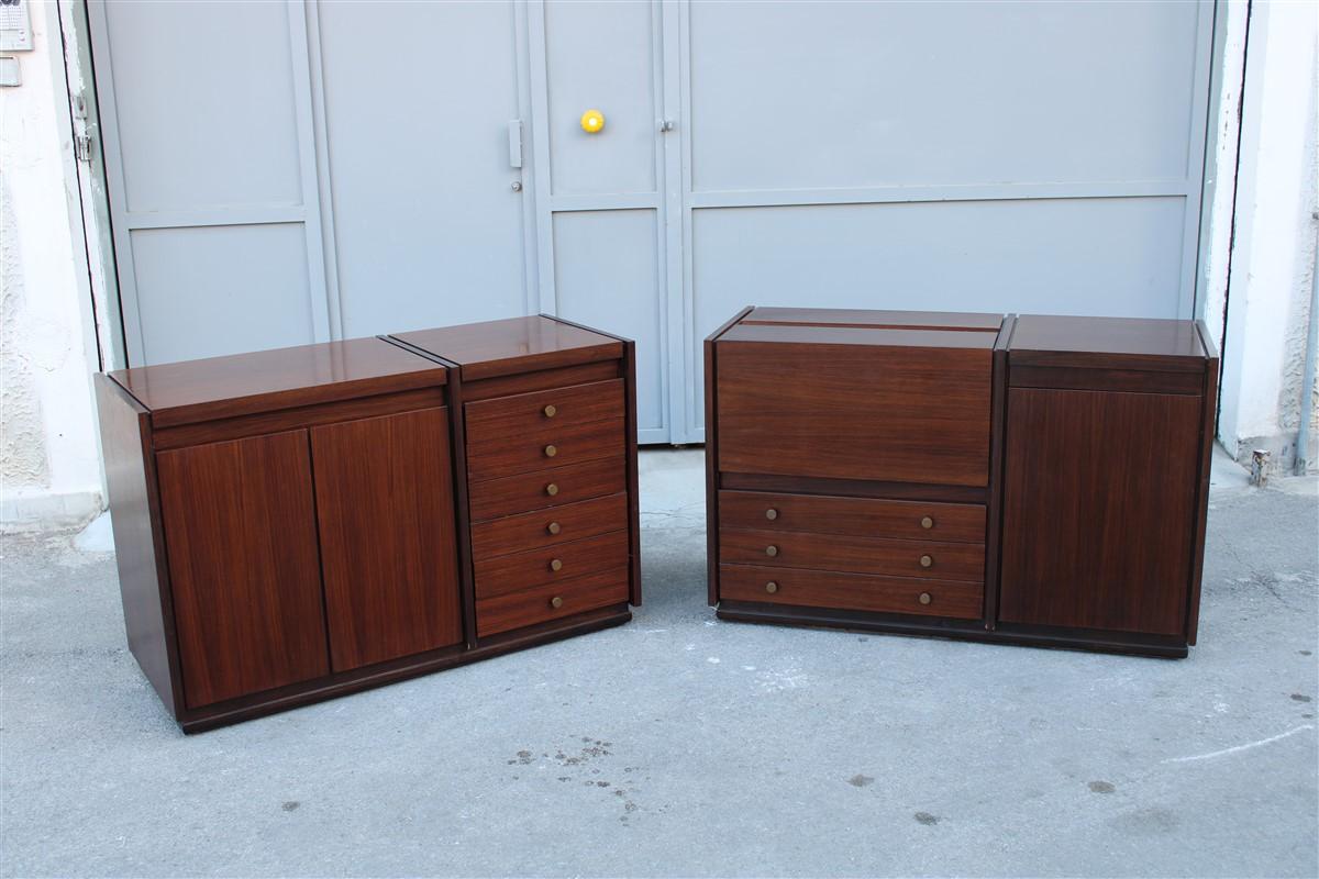 Mid-Century moderno Sideboard Mid-century Italian design Tecno Borsani Modular multifunction in vendita