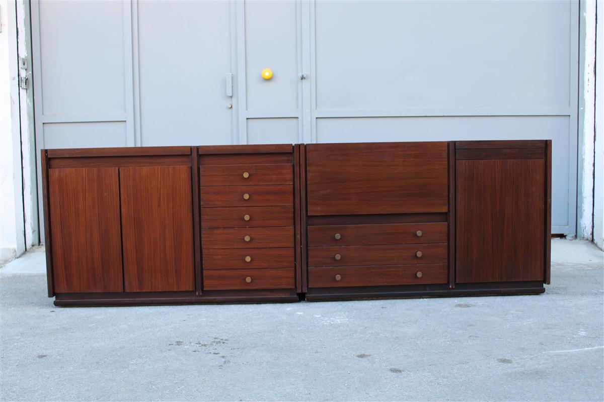 Mid-20th Century Sideboard Mid-century Italian design Tecno Borsani Modular multifunction in vendita