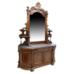 Enfilade étroit, en bois sculpté, monumental, néo-renaissance, 126 po.