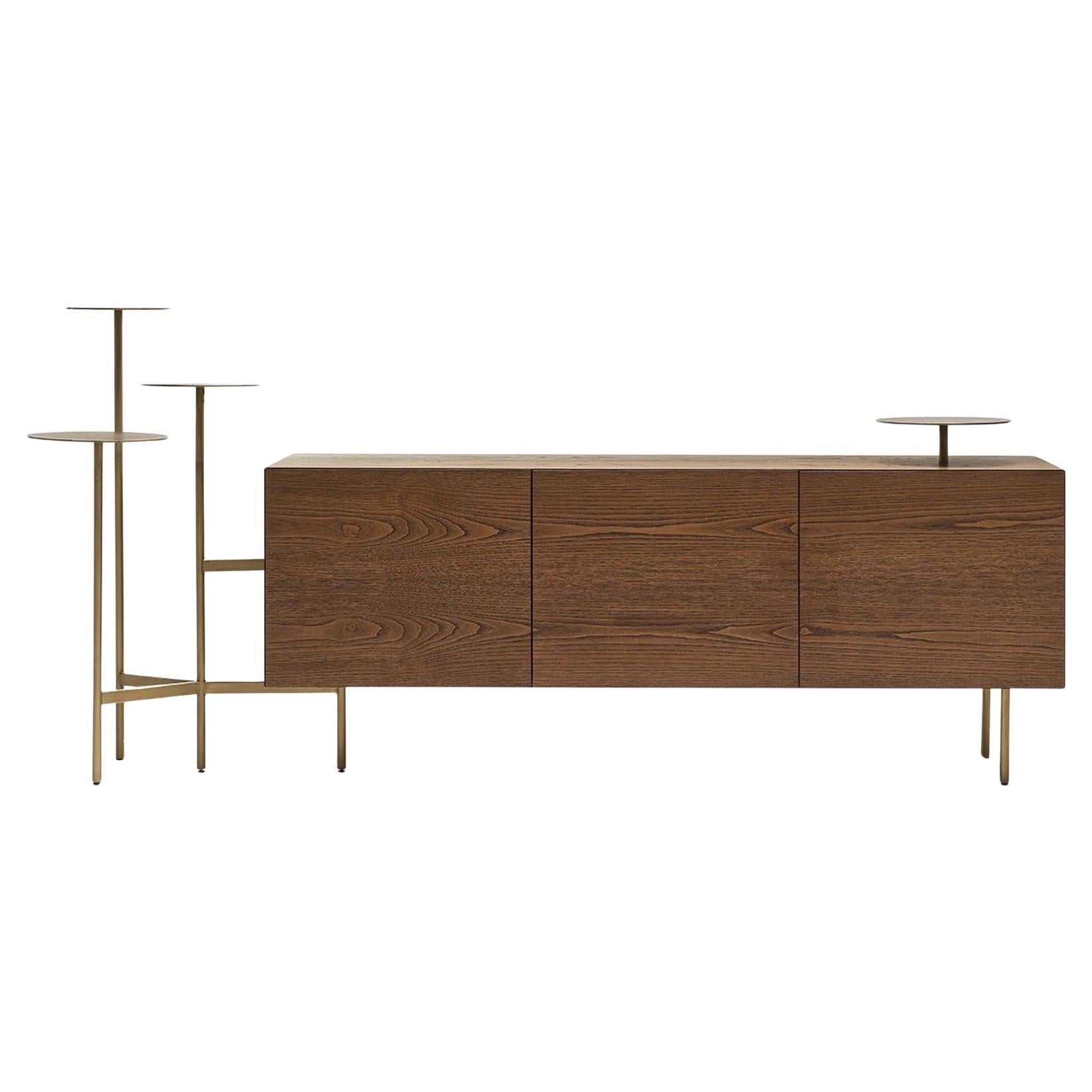 Sideboard Mogg Ikebana design Uto Balmoral - Chestnut veneer For Sale