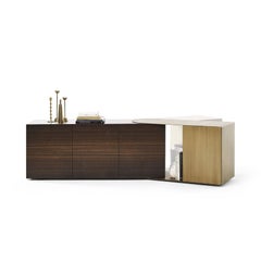 Mogg PARTOUT sideboard - Smoked eucalyptus and patinated bronze metal