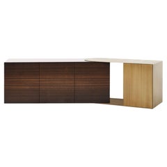 Sideboard Mogg PARTOUT - Smoked eucalyptus and patinated bronze metal