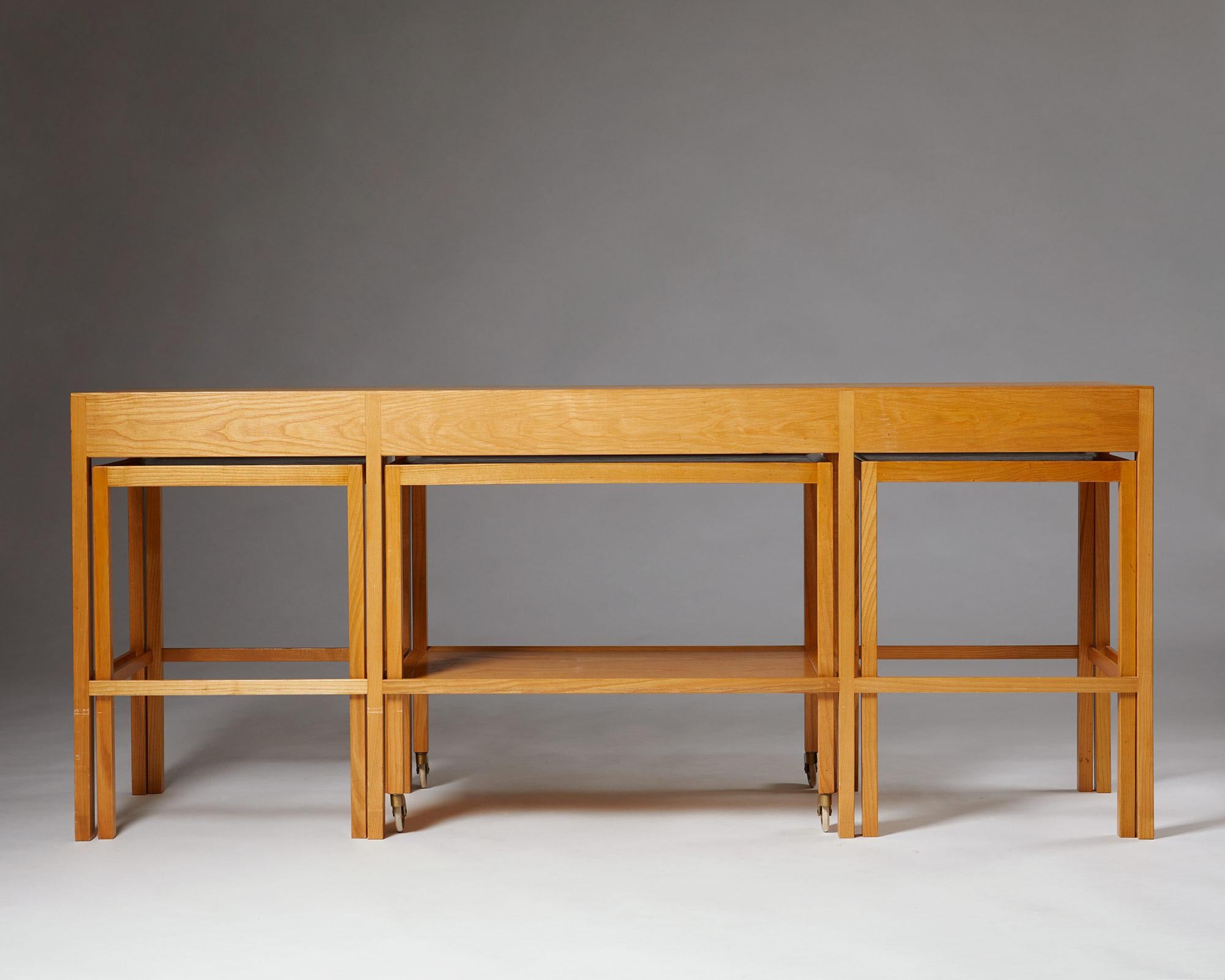 Sideboard/ Nesting Tables, Anonymous, for Nordiska Kompaniet, Sweden, 1950s 6