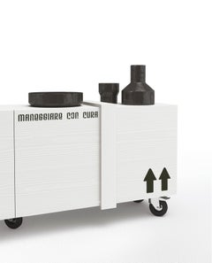 Aparador con ruedas / Armario con ruedas Minotti Italia Fragile - Blanco