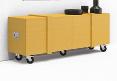 Sideboard on Wheels / Storage Cabinet on Wheels Minotti Italia Fragile - Yellow