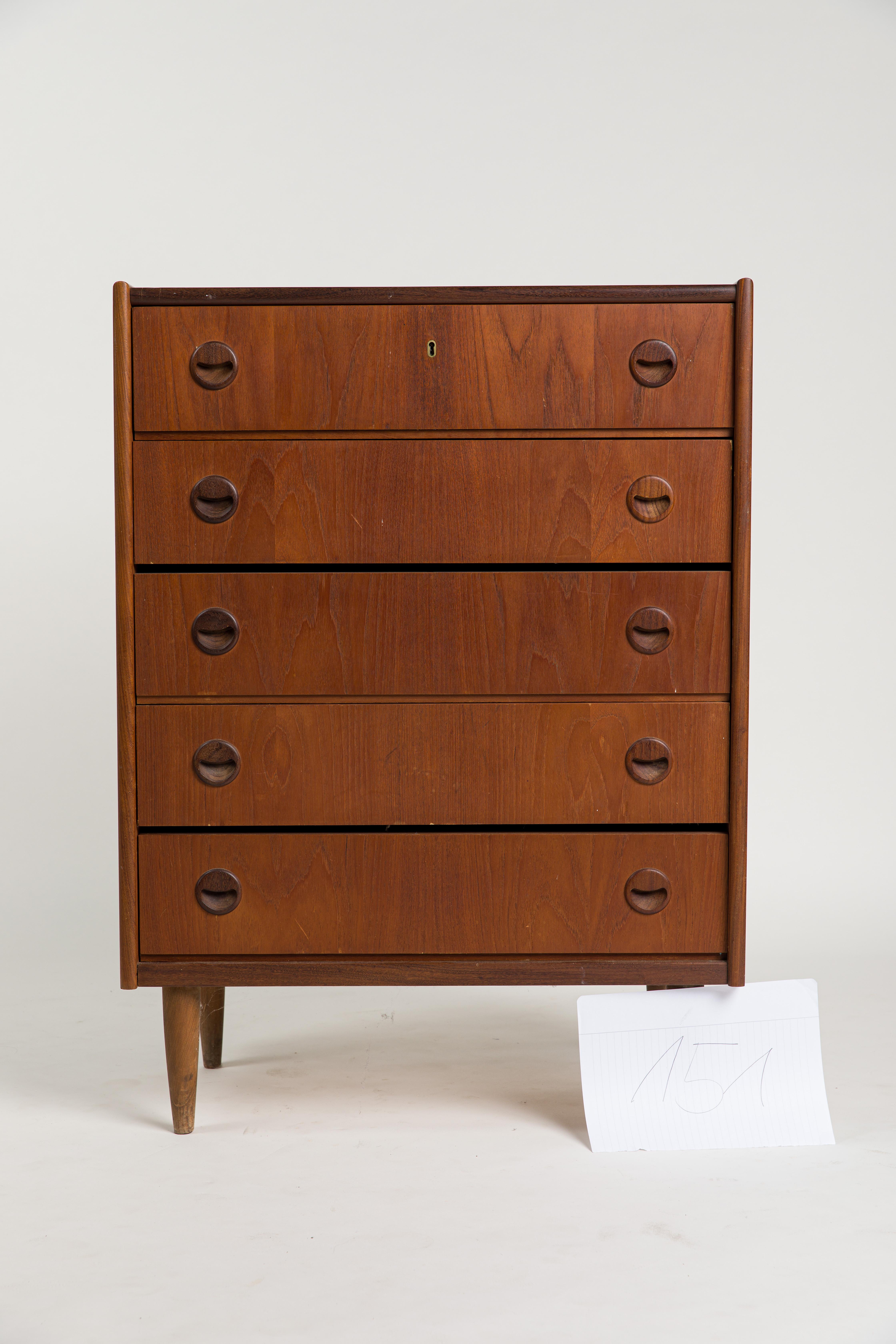 Sideboard Palisander Haslev Møbelsnedkeri Chest of Drawers Highboard Denmark In Fair Condition For Sale In Hamburg, HH