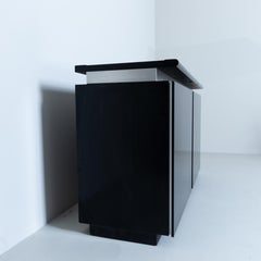 Black Parioli sideboard/credenza by Lodovico Acerbis, 1980 postmodern